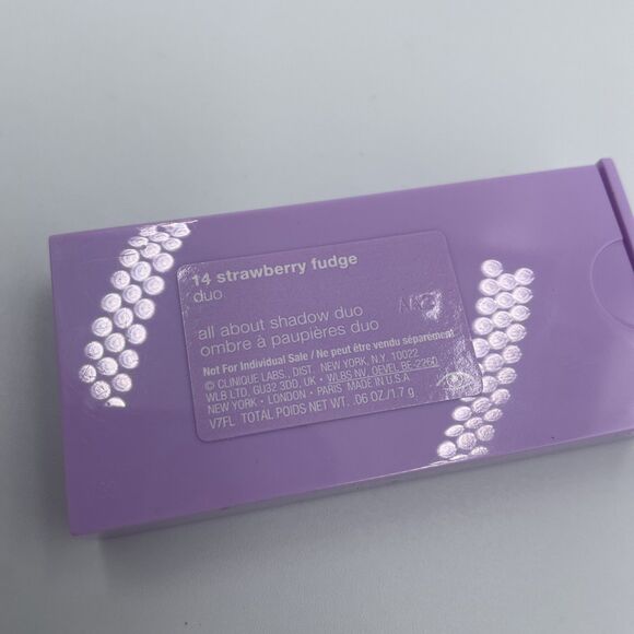 New Clinique Eyeshadow All About Eye Shadow Duo 14 Strawberry Fudge .06oz / 1.7g - Picture 5 of 5